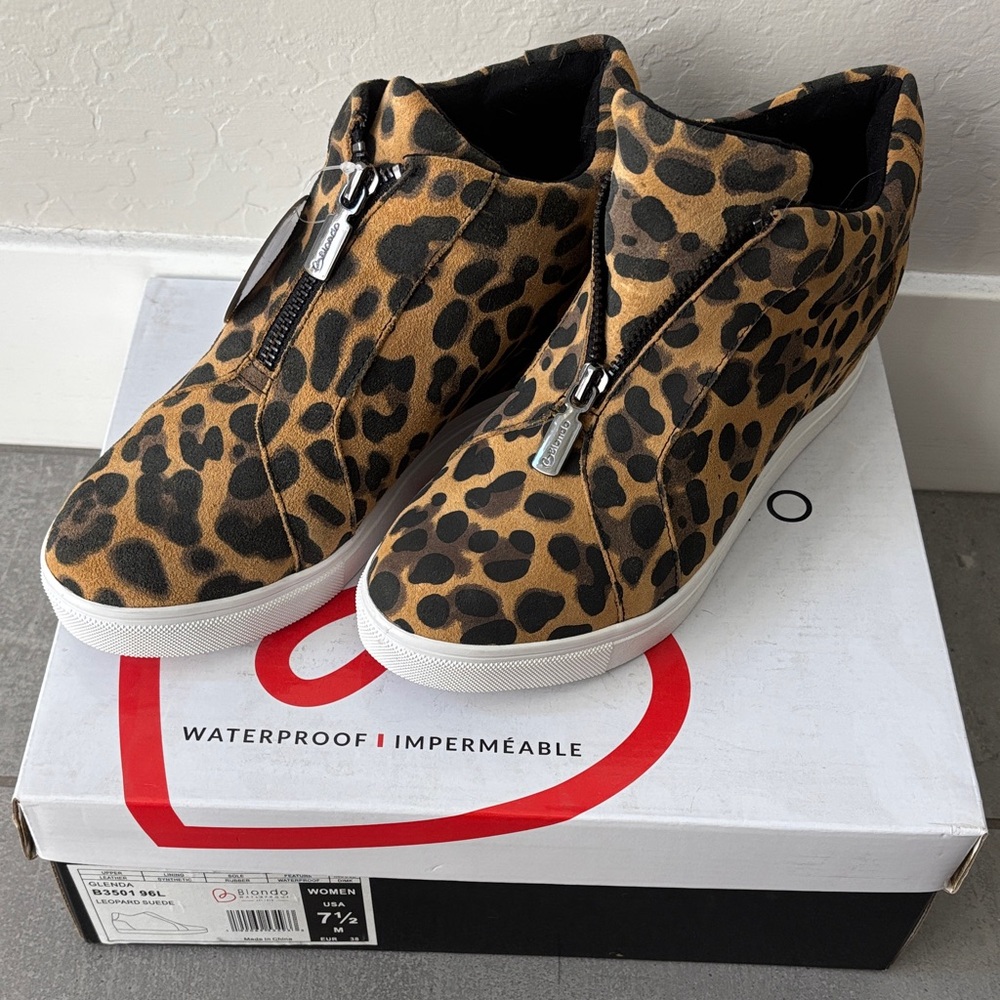 Blondo Glenda Leopard Print Women's Sneaker Wedge
